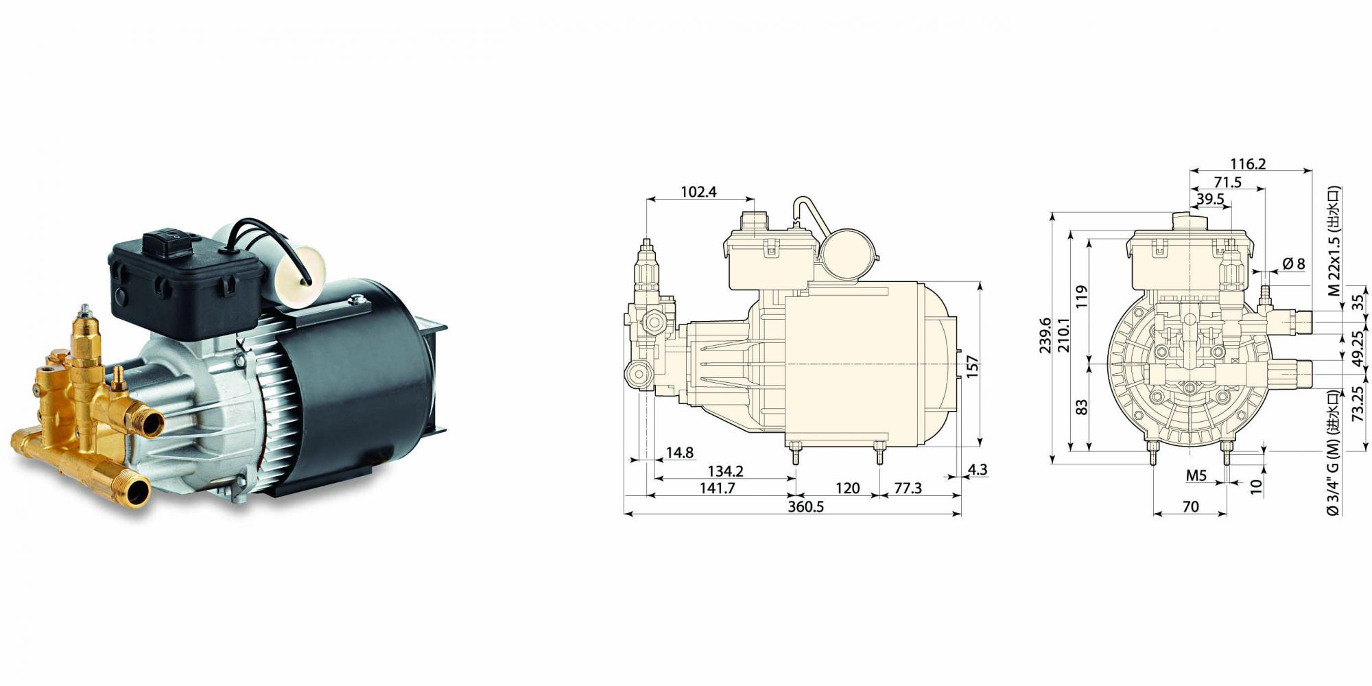 Annovi Reverberi Hochdruck-Motorpumpe HRC 08.15 8L 150B 1450UPM